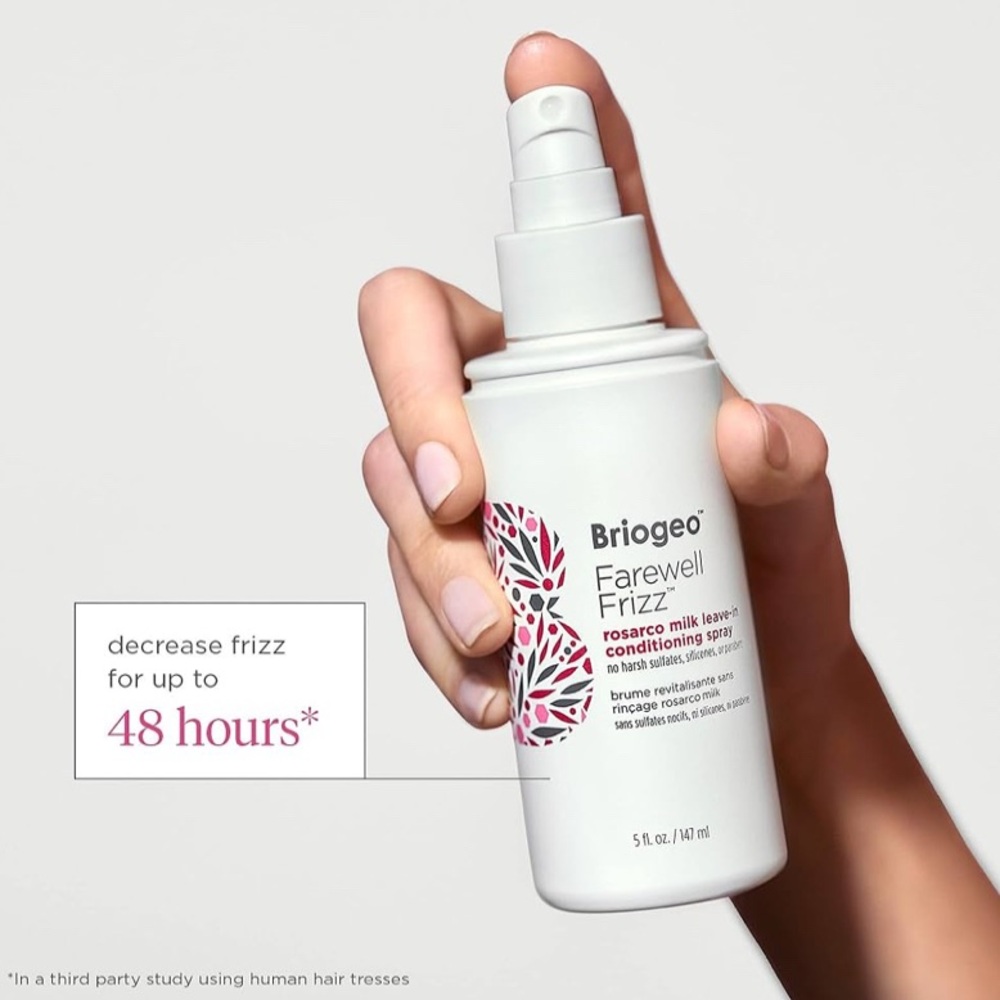 NEW Briogeo Farewell Frizz Rosarco Milk Leave-In Conditioning Spray 5oz-Value SZ